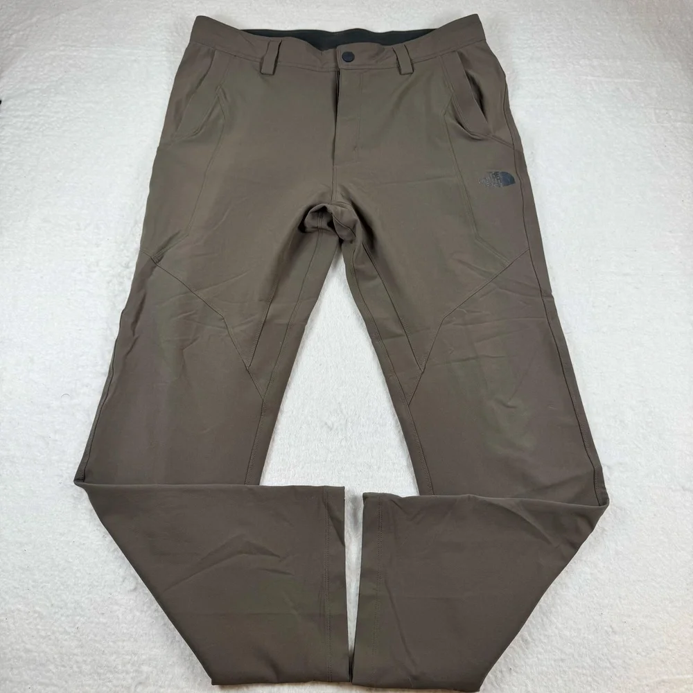 The North Face Pants Mens Size 36x34 Brown Softshell Stretch Hiking Outdoor